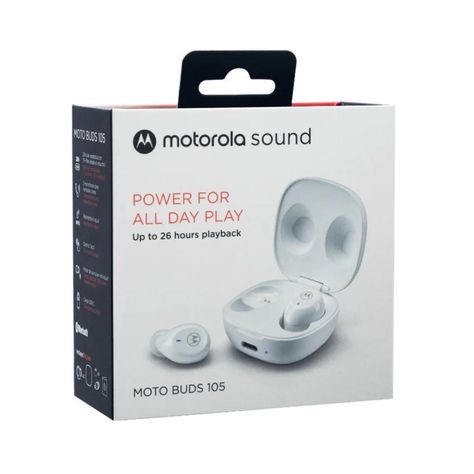 Audifonos Bluetooth TWS Recargables Blanco Motobuds 105-3
