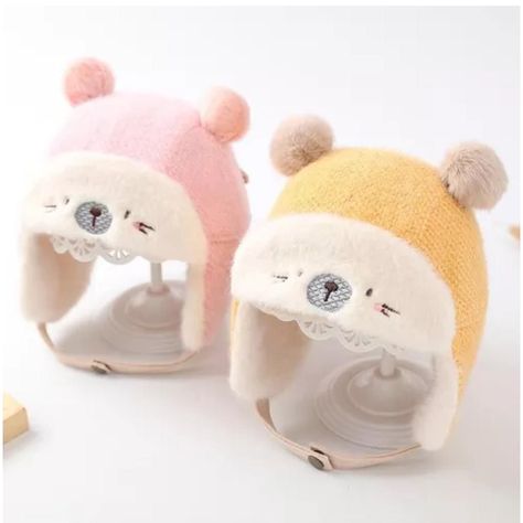 Gorro De Invierno Con Chiporro Para Bebes Rosado-1