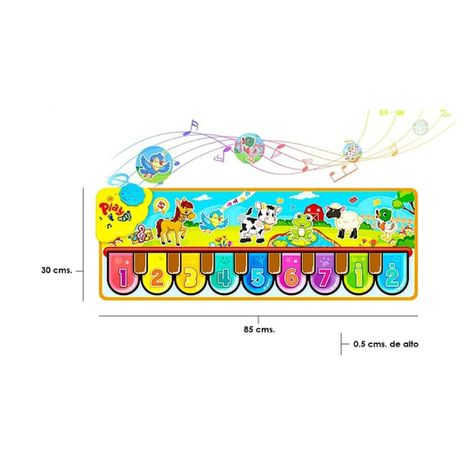 Juguete Alfombra Musical Piano 85x30cm Divertido Infantil-3