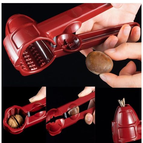 Partidor De Nueces Y Almendras Metalico Manual Rojo-4