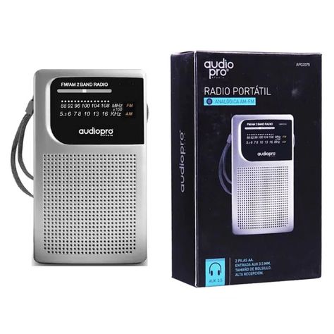 Radio De Bolsillo Portatil AM FM Gris AP02079-1