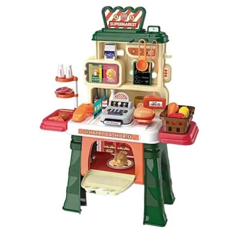 Juguete Set Supermercado 51 Piezas Verde Infantil 65x50cm-0