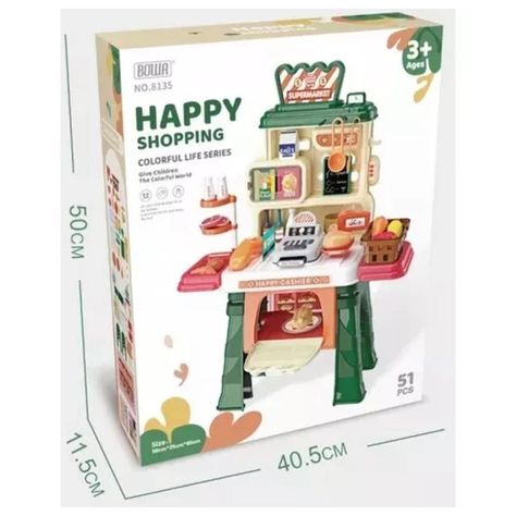 Juguete Set Supermercado 51 Piezas Verde Infantil 65x50cm-3