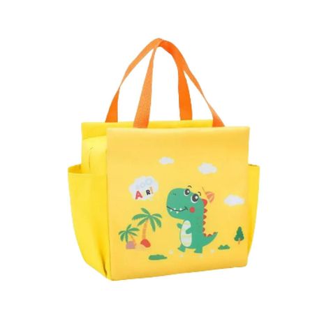 Lonchera Bolsa Termica 23x13x19cm Amarilla Dinosaurio-0