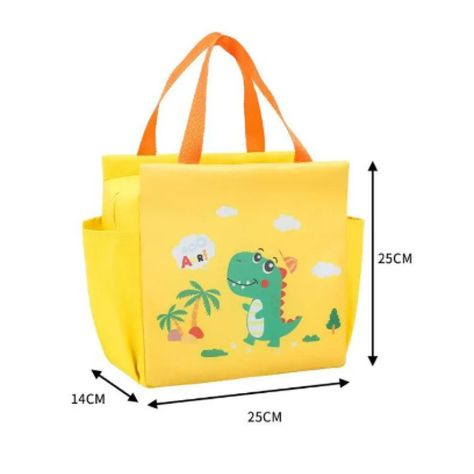 Lonchera Bolsa Termica 23x13x19cm Amarilla Dinosaurio-2