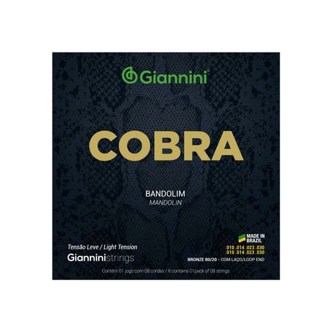 Set 8 Cuerdas Mandolina Giannini CM82L Cobra -0