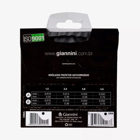 Set 8 Cuerdas Mandolina Giannini CM82L Cobra -1