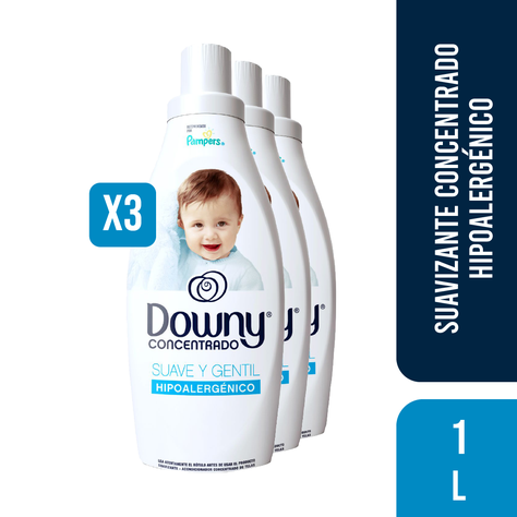 Pack 3 Suavizantes Downy Concentrado Ropa Suave Y Gentil 1L-0