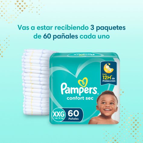 Pañales Pampers Confort Sec Talla XXG 180 Un-1