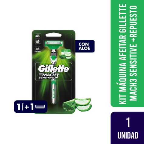 Kit Maquina Afeitar Gillette Mach3 Sensitive + Repuesto-0