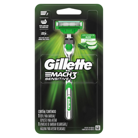 Kit Maquina Afeitar Gillette Mach3 Sensitive + Repuesto-5