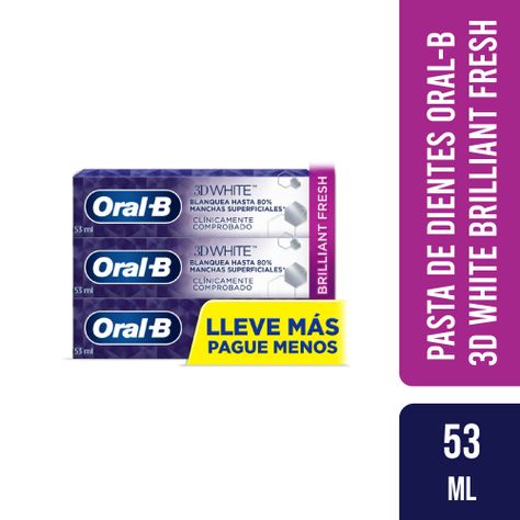 3 Pasta de Dientes Oral-B 3D White Brilliant Fresh 53ml-0