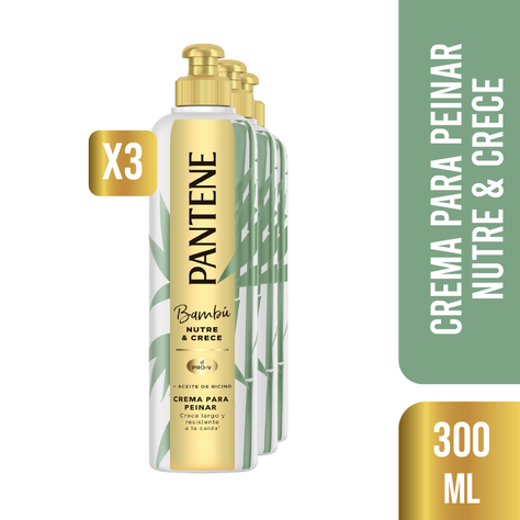 Pack 3 Crema Peinar Pantene Pro-V Bambú Nutre&Crece 300ml-0