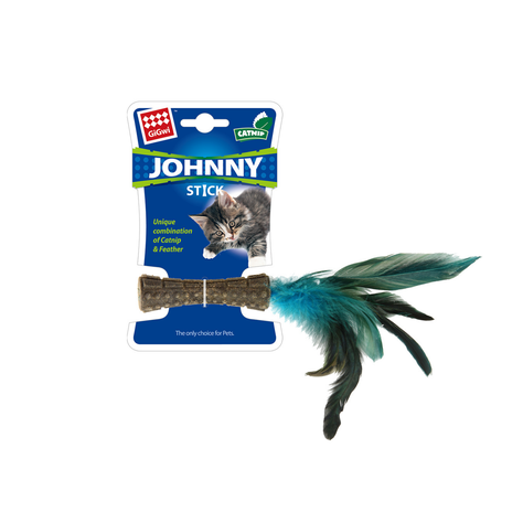 Gigwi Catnip Johnny Stick Con Pluma A Un Lado-0