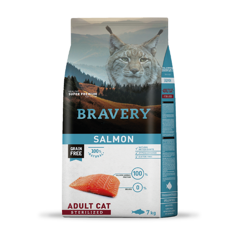 Bravery Salmon Adult Cat Sterilized 7 Kilos-0