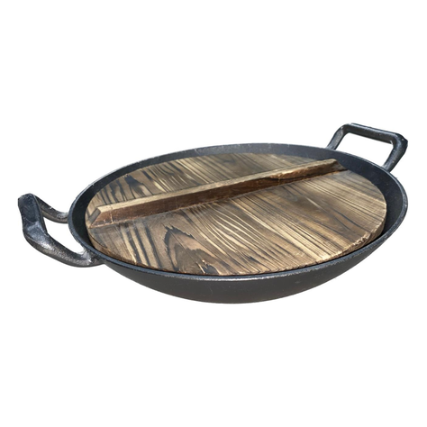Wok de Hierro Fundido 28 cm. de diámetro-0