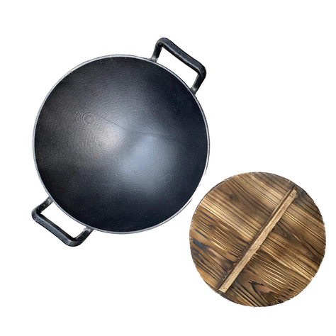 Wok de Hierro Fundido 28 cm. de diámetro-1
