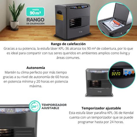 Estufa Parafina Laser Kendal KPL36-6