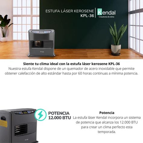 Estufa Parafina Laser Kendal KPL36-7