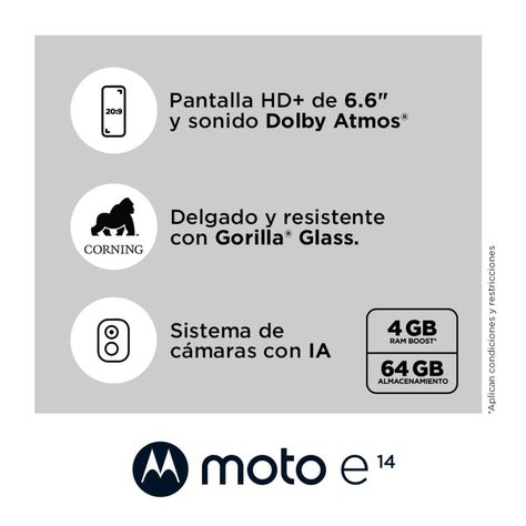 Motorola E14 Verde 64gb Ram-4