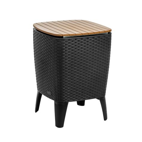 Mesa Cooler Capri Tipo Rattán Negro Café Terraza MQ QRubber-0