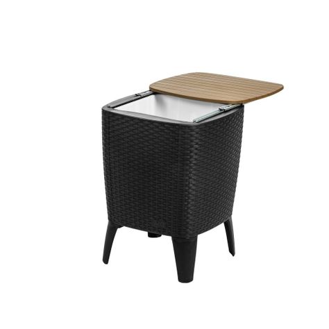 Mesa Cooler Capri Tipo Rattán Negro Café Terraza MQ QRubber-1