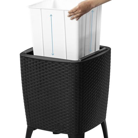 Mesa Cooler Capri Tipo Rattán Negro Café Terraza MQ QRubber-3