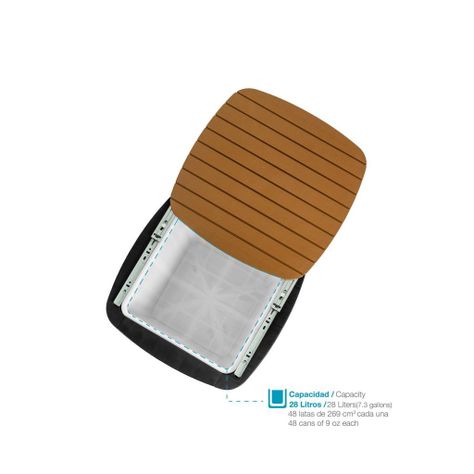 Mesa Cooler Capri Tipo Rattán Negro Café Terraza MQ QRubber-6