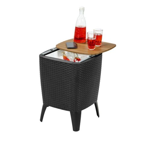 Mesa Cooler Capri Tipo Rattán Negro Café Terraza MQ QRubber-7