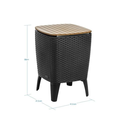 Mesa Cooler Capri Tipo Rattán Negro Café Terraza MQ QRubber-9