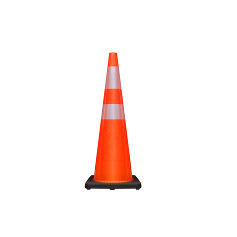 Cono Vial 90cm 2 Cintas Base Caucho QRubber-0