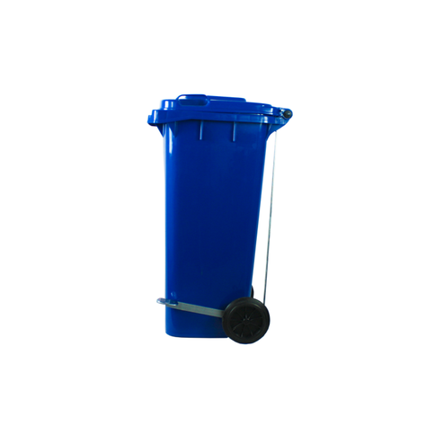 Contenedor de Basura 120 lts. con pedal azul Qrubber-1