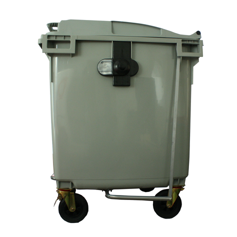 Contenedor de Basura 1100 lts gris con pedal QRubber-1