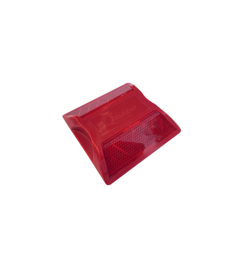 Tacha vial doble reflectivo color rojo base arenosa QRubber-0