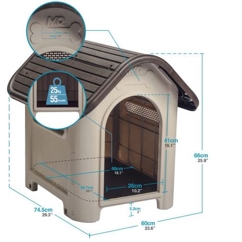 Casa Mascotas Perro Raza Mediana Café Oscuro MQ QRubber-4
