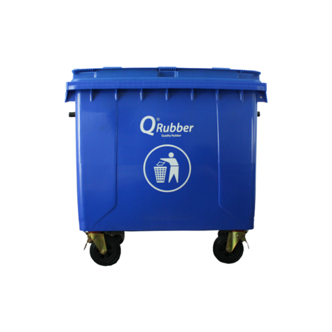 Basurero Contenedor Basura 660 lts Azul QRubber-0
