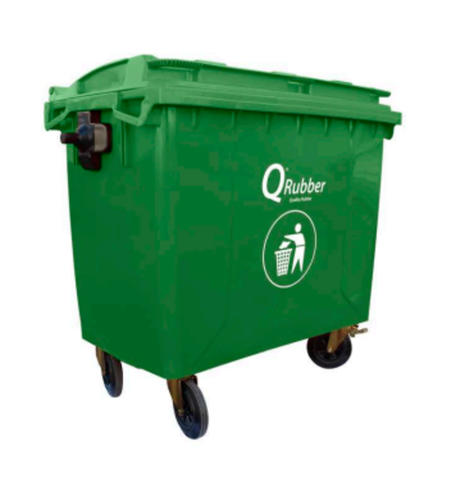 Contenedor de Basura 1100 lts verde QRubber-1