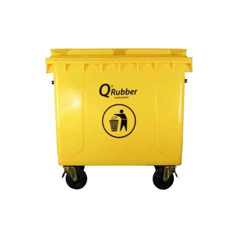 Basurero Contenedor Basura 660 lts Amarillo Qrubber-0