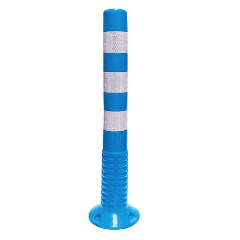 Hito vialidad poliuretano 75 cm 3 cintas azul QRubber-0