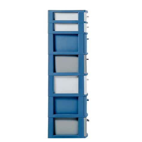 Cajonero 7 Niveles Space Azul Blanco tipo Rattán MQ QRubber-2