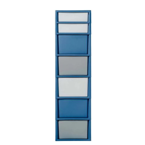 Cajonero 7 Niveles Space Azul Blanco tipo Rattán MQ QRubber-3