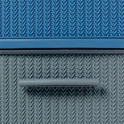 Cajonero 7 Niveles Space Azul Blanco tipo Rattán MQ QRubber-6