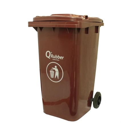 Basurero Contenedor Basura Qrubber 240 lts. Café QRubber-0