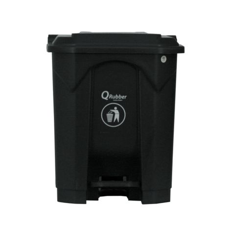 Basurero Contenedor Basura 30lts. gris con pedal QRubber-0