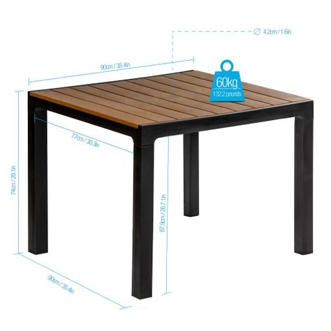 Mesa Modular Madeira Café Símil Madera MQ QRubber-4