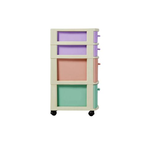 Cajonero 4 Niveles Candy Multicolor tipo Rattán MQ QRubber-2