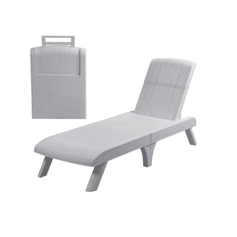 Reposera Plegable Capri Silver tipo Rattán MQ QRubber-2