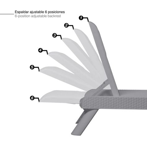Reposera Plegable Capri Silver tipo Rattán MQ QRubber-5