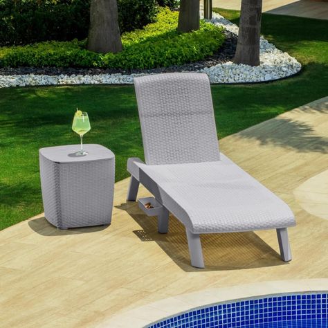 Reposera Plegable Capri Silver tipo Rattán MQ QRubber-6