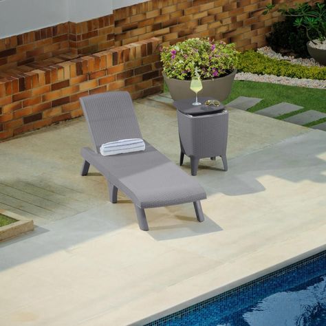 Reposera Plegable Capri Silver tipo Rattán MQ QRubber-8